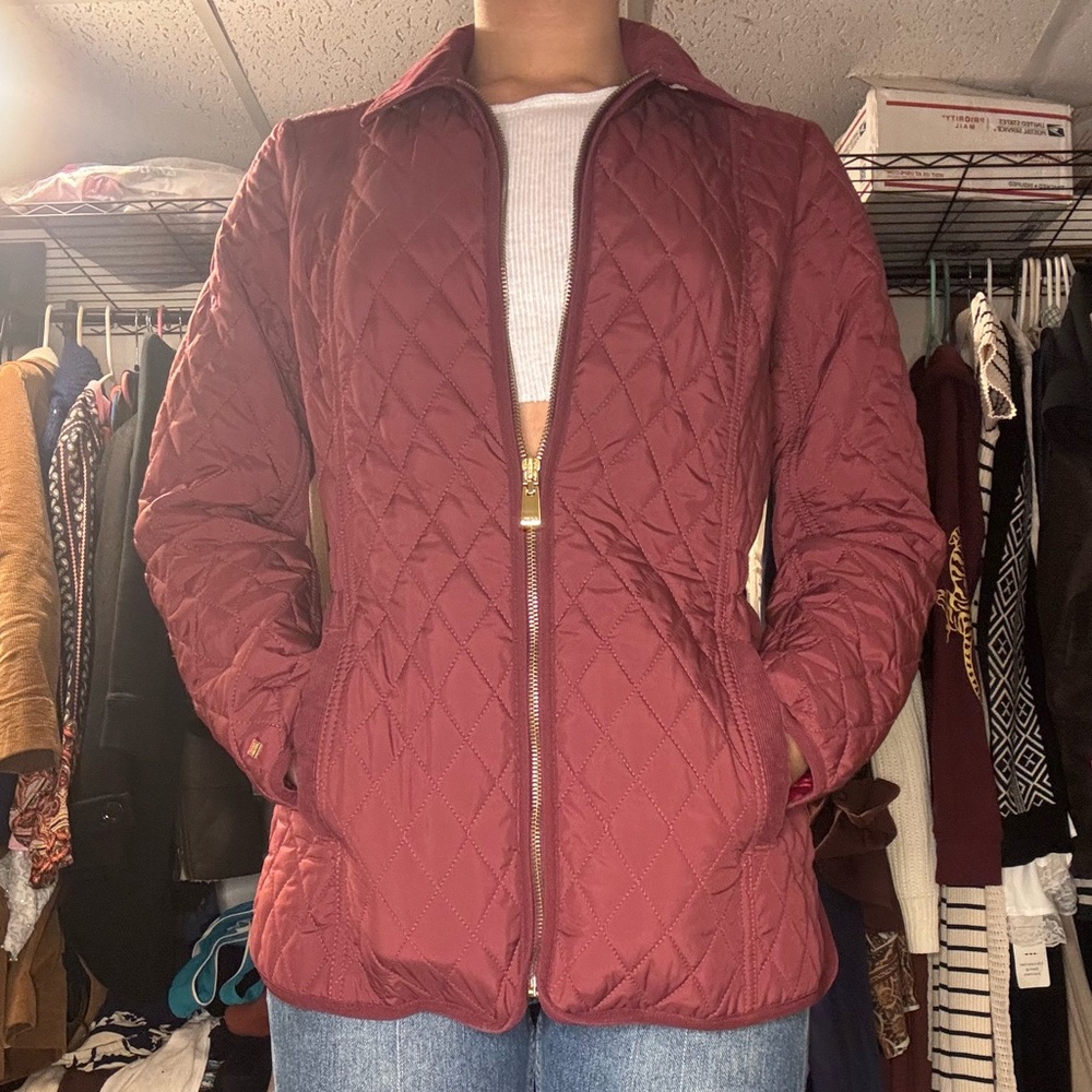 Calvin Klein Women's Quilted Puffer Jacket - Burgundy